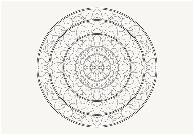 Patrón circular en forma de mandala con flor para decoración de tatuajes Henna Mehndi