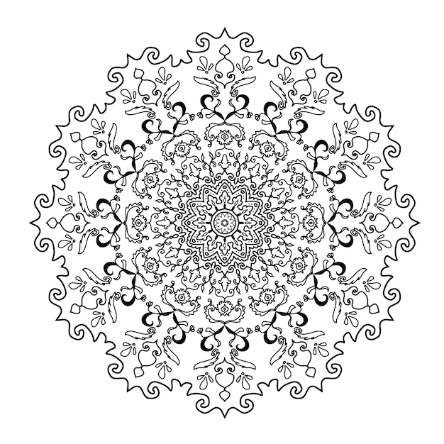 Patrón circular en forma de mandala ornamento decorativo de encaje en vector de estilo oriental étnico para