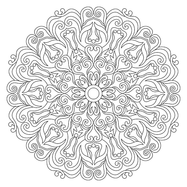 Patrón circular en forma de mandala Tatuaje de henna Mandala estilo Mehndi Patrón decorativo en