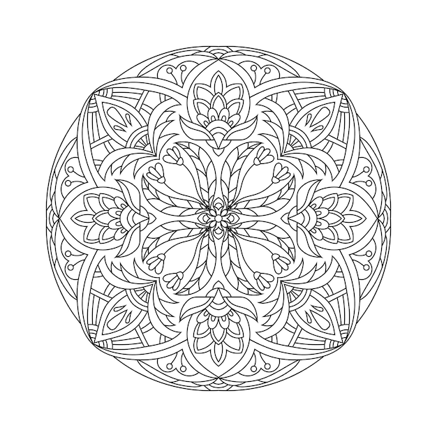 Patrón circular en forma de mandala Tatuaje de henna Mandala estilo Mehndi Patrón decorativo en