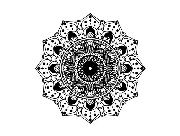 Patrón circular en forma de mandala para tatuajes de Henna Mehndi, adornos decorativos en estilo étnico oriental, páginas de libros para colorear