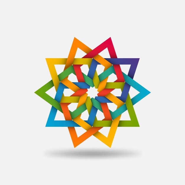 patrón circular geométrico árabe multicolor