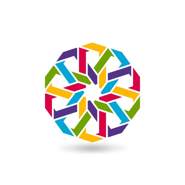 Patrón circular geométrico árabe multicolor