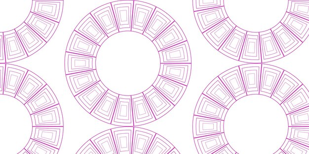 Patrón circular geométrico con contornos de color magenta