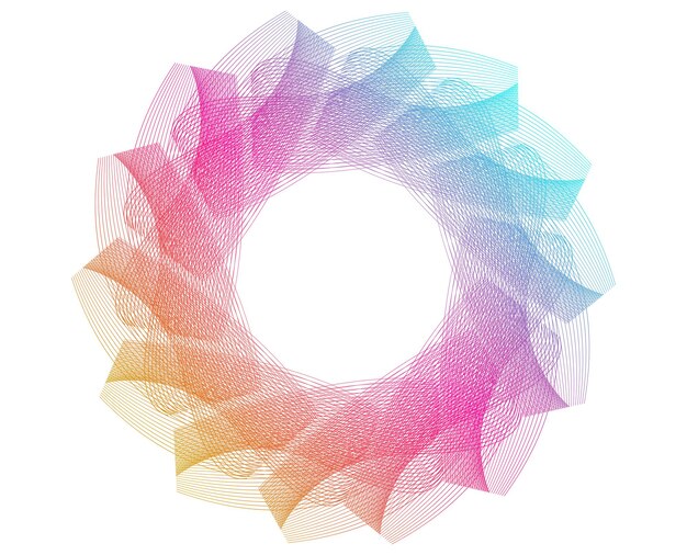 Patrón circular geométrico vibrante con colores de gradiente perfecto para cosméticos, moda, diseño textil, tecnología, marca y bienestar Ideal para fondos, embalajes, arte digital y conceptos futuristas