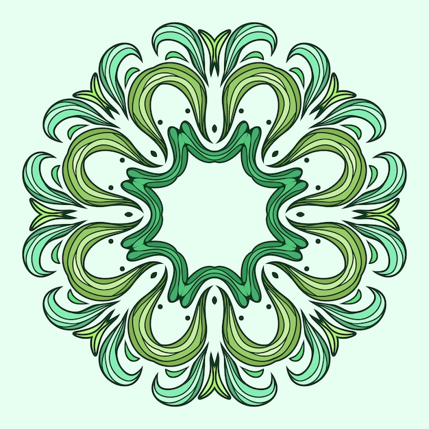 Patrón circular de hoja verde abstracta para tu creatividad