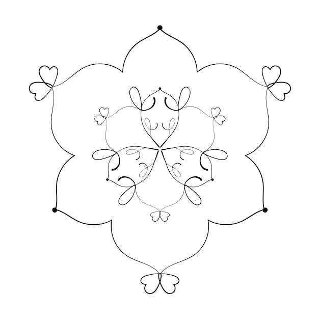Patrón circular de mandala Adorno decorativo en estilo oriental étnico Página del libro para colorear