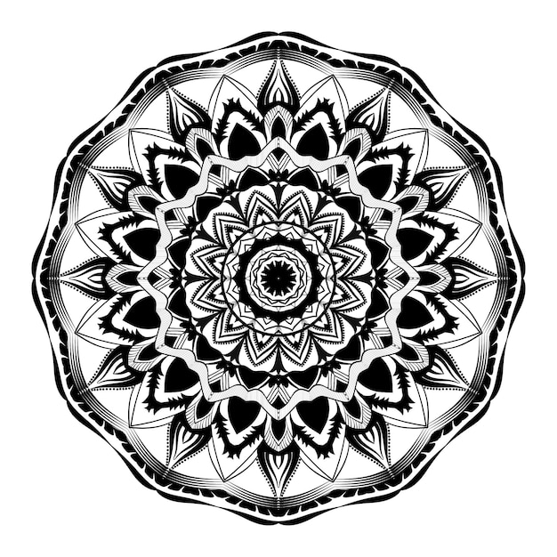 Vector patrón circular mandala y alpona