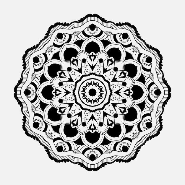 Patrón circular mandala y alpona