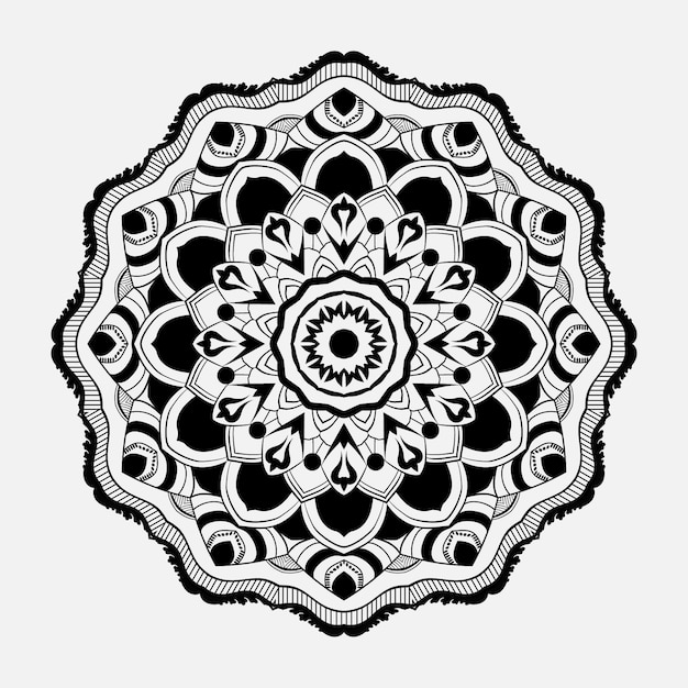 Patrón circular mandala y alpona