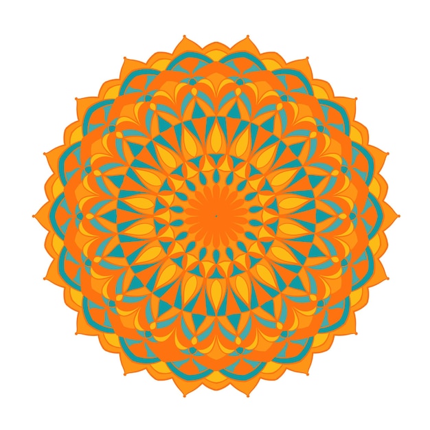 Patrón circular Mandala ornamental elegante para estampados de pegatinas decorativas de tatuajes de henna