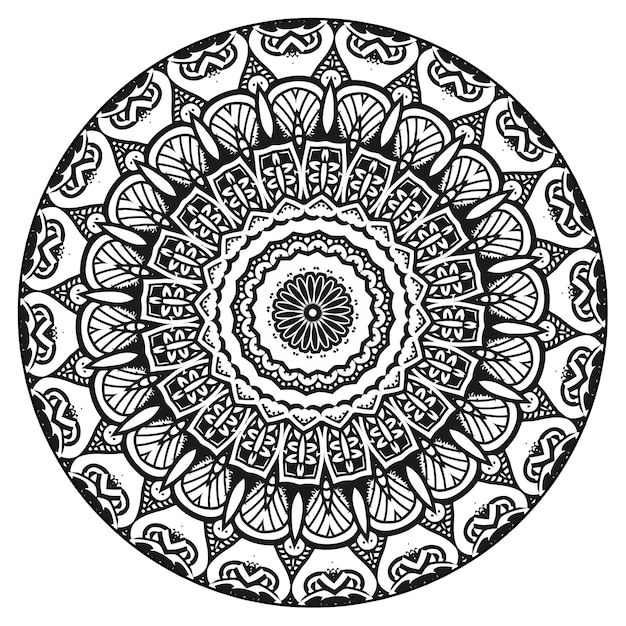 Patrón circular simple en forma de mandala para Henna, Mehndi, Tattoo, Decoración.