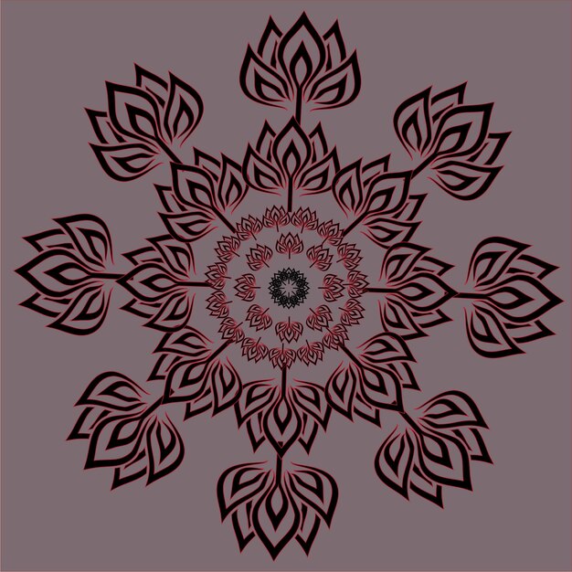 Patrón circular vectorial en forma de diseño de mandala decorativo