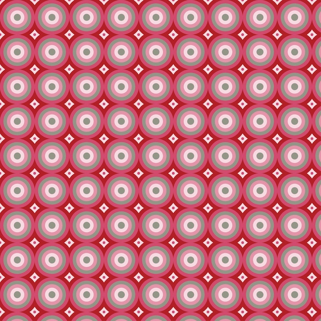 Patrón circular vectorial libre rojo rosa y verde