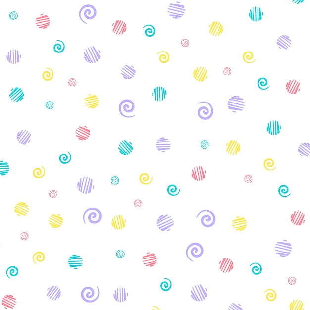 patrón con círculos de colores pastel sobre fondo blanco Ilustración vectorial