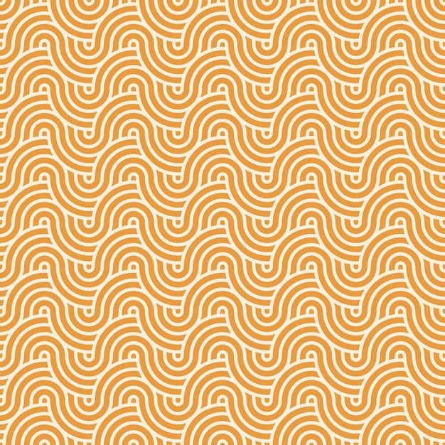 Patrón de círculos geométricos japoneses de color naranja sin costuras