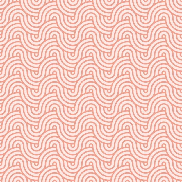 Patrón de círculos geométricos japoneses sin costura rosados