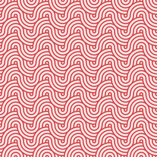 Patrón de círculos geométricos japoneses sin costuras rojos