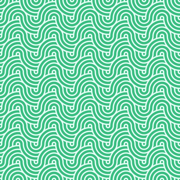 Patrón de círculos geométricos japoneses verdes sin costuras