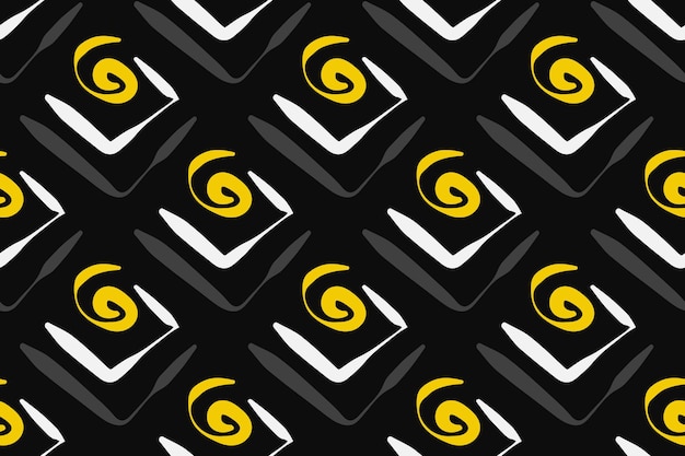 un patrón de círculos negros y amarillos con un fondo amarillo y negro