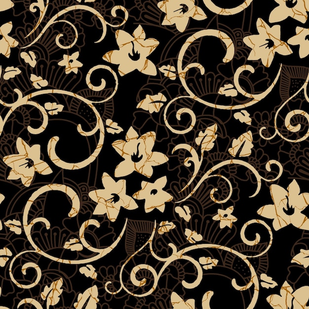 El patrón clásico de Batik Sogan premium de Indonesia