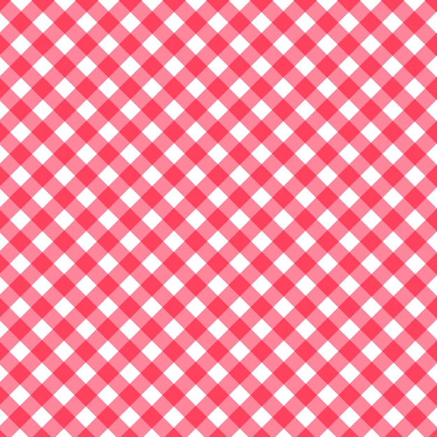 Patrón clásico transparente fondo rojo pastel diagonal superposición de rayas vector cuadrados rojos y blancos udorr manteles de tela o paraguas guinga sin costuras