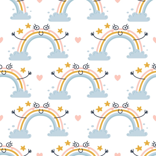 Patrón de clima escandinavo sin fisuras. Ilustración de vector para niños. Fondo escandinavo creativo para textiles, papel de regalo, tarjetas de felicitación o carteles. Uno de 12