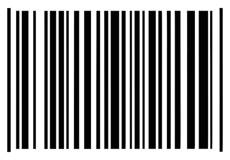Vector patrón de código de barras en blanco y negro sobre fondo blanco ilustración vectorial