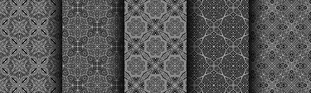 patrón de colección de paquetes tela de batik moderna geométrica en blanco y negro