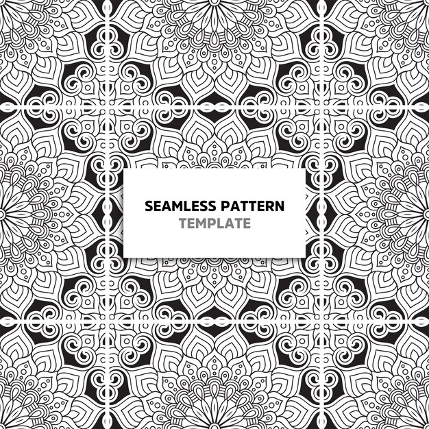 Patrón de color negro mandala transparente