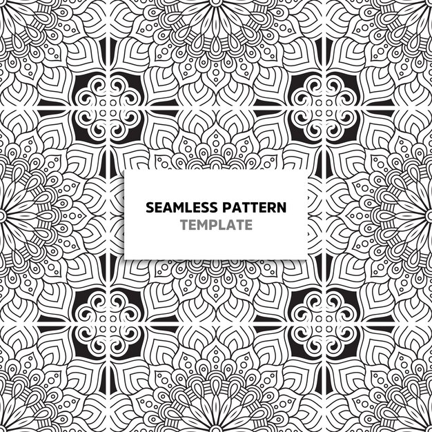 Patrón de color negro mandala transparente