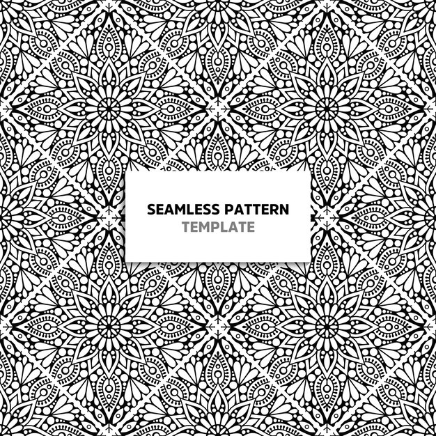Patrón de color negro mandala transparente