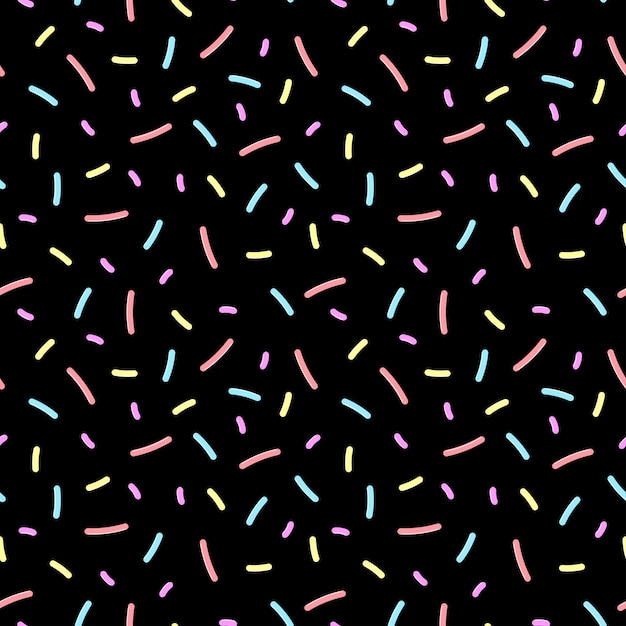 Patrón de color negro de memphis con fondo transparente de curvas de mosaico