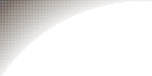Patrón de color de pantalla de esquina de pequeños cuadrados negros sobre un fondo blanco