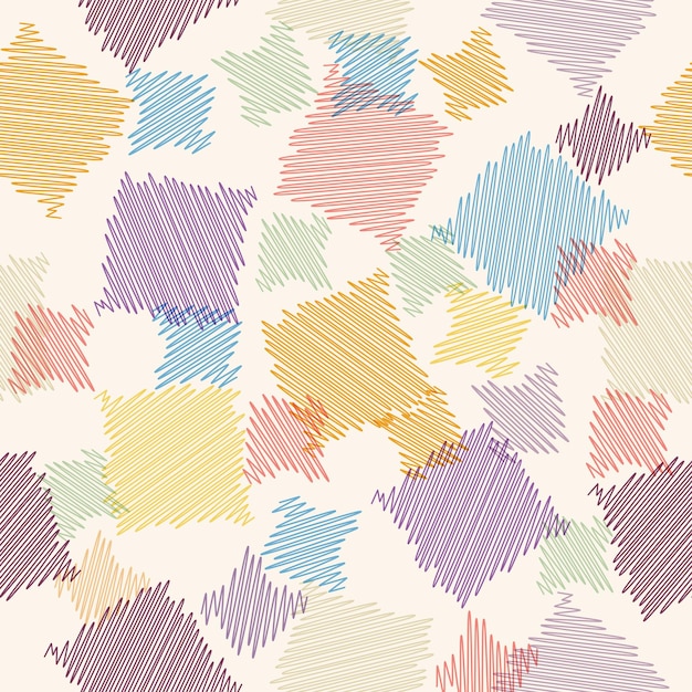 Patrón de color transparente de garabatos multicolores Ilustración para texturas textiles fondos simples y diseño creativoxA