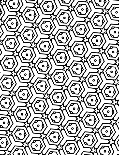Patrón de coloración geométrica Arte lineal negro 39