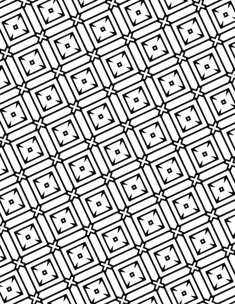 Patrón de coloración geométrica Arte lineal negro 39