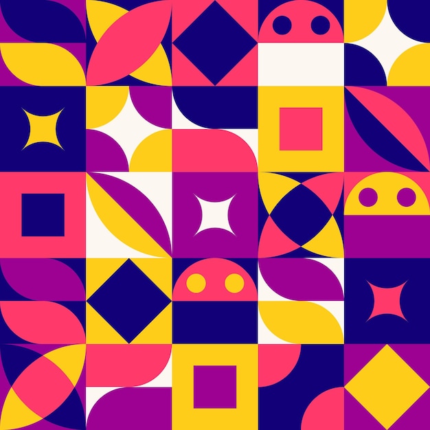 patrón de colores con fondo de plazas y caras