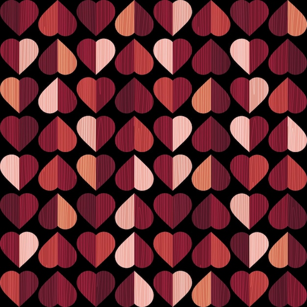 Patrón de colores transparente con corazones