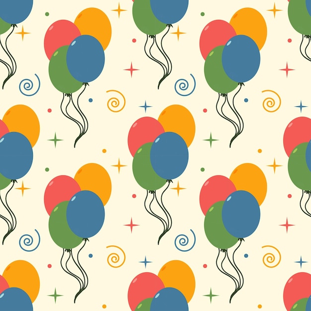 Patrón colorido sin costuras de bolas y garabates genial para fiestas de cumpleaños banderas textiles wallpa