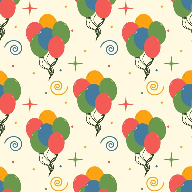 Patrón colorido sin costuras de bolas y garabates genial para fiestas de cumpleaños banderas textiles wallpa