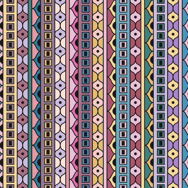 Patrón colorido sin costuras en estilo mexicano y asiático Una plantilla para texturas textiles decoraciones postales carteles y diseño de interiores Una idea para diseño creativo