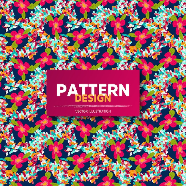 Patrón colorido con diseño floral