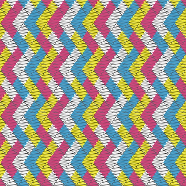 un patrón colorido con un fondo amarillo azul y rosa amarillo y blanco
