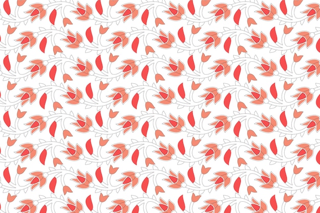 Patrón colorido, patrón floral plateado lindo sobre un fondo blanco, patrón floral vectorial sin costuras