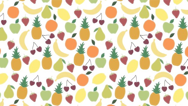 un patrón colorido con varias frutas