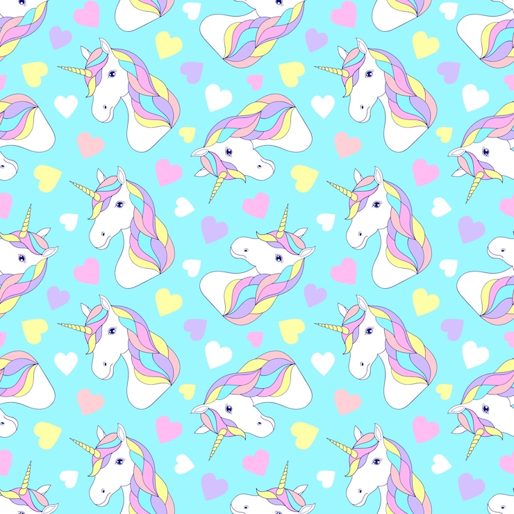Vector patrón con coloridos unicornios
