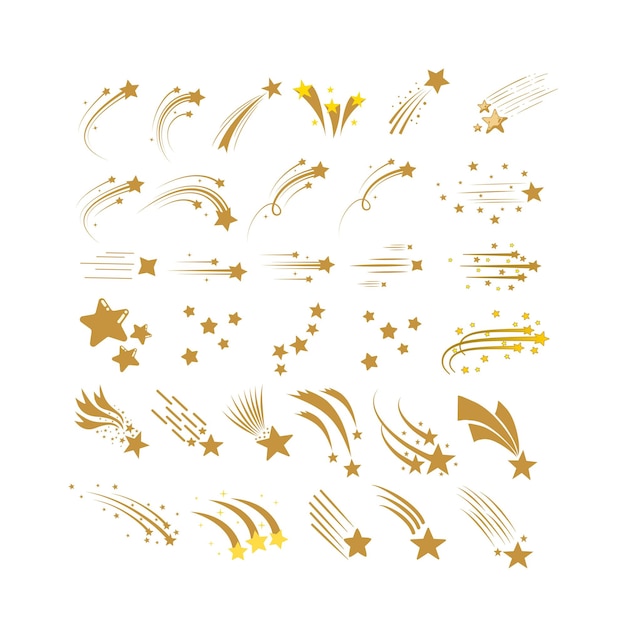 patrón de comida colección de estrellas brillantes dibujadas a mano