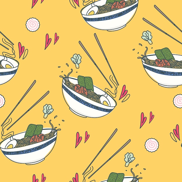 Patrón de comida japonesa tradicional sin costuras