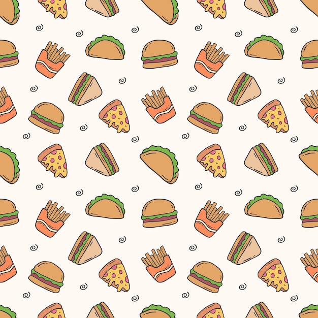 el patrón de comida rápida sin costuras